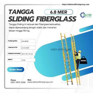 Tangga Pln Sliding Fiberglass 6.8 Meter 24 Feet