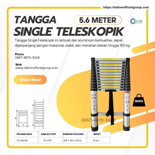 Tangga Single Teleskopik 5.6 meter