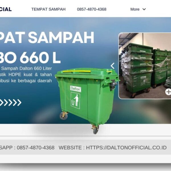 Distributor Tempat Sampah Dalton 660 Liter Beroda