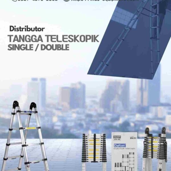 Tangga Double Teleskopik 3,8M / 4,4M / 5M / 5,6M / 6,4M / 8,2M / 9M – Denko