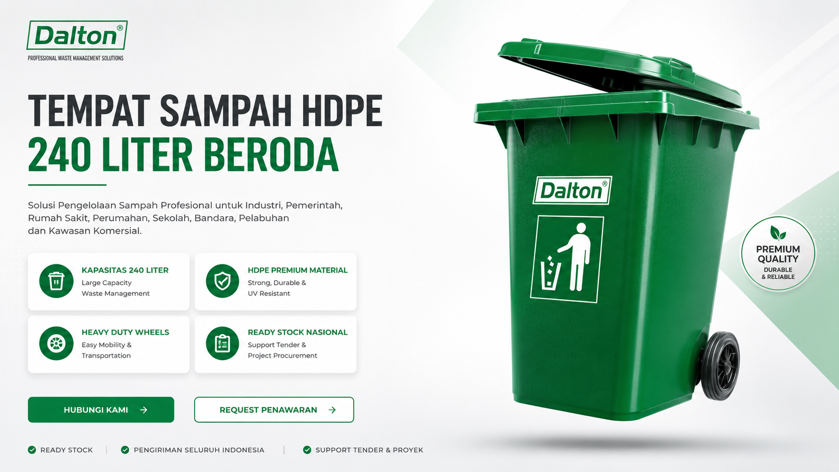 Tempat sampah roda 240 liter