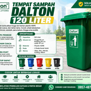 Tempat Sampah Plastik Roda 120 Liter Dalton