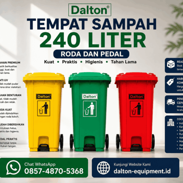 Tempat Sampah Dalton 240 Liter Roda & Pedal